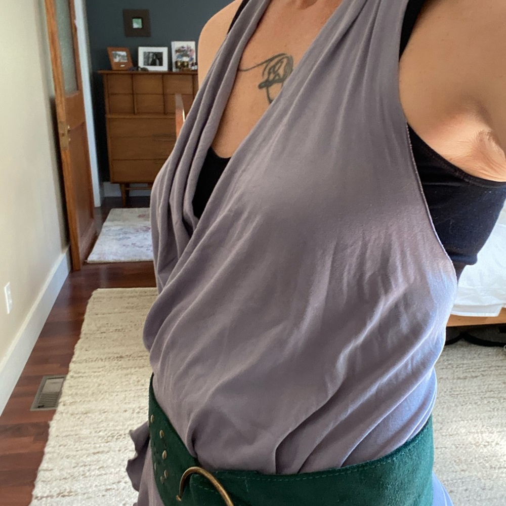 Pretty grey wrap top dress tunic